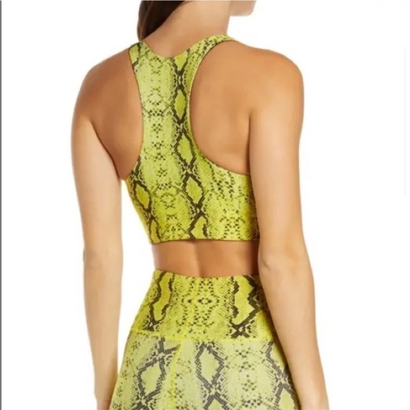 New TERAZ NWOT Lime Green Wild Python Reversible Embossed Sports Bra - Picture 3 of 9